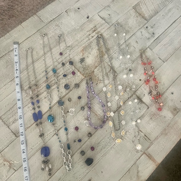 Vintage Jewel Necklace Bundle Silver Beads Jewels Statement Pieces - Picture 5 of 10